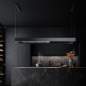 Preview: SW24 - Inselhaube Light 102624 schwarz 180cm  - Frontansicht lange Seite