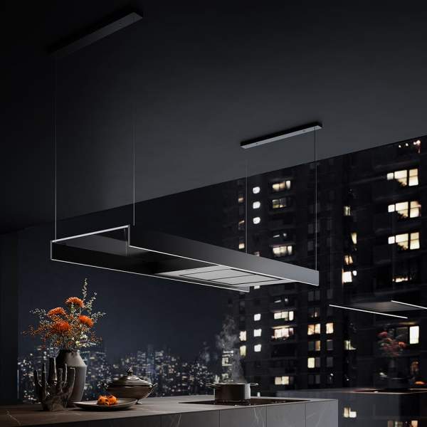 SW24 - Inselhaube Light 102624 schwarz 180cm im Milieu
